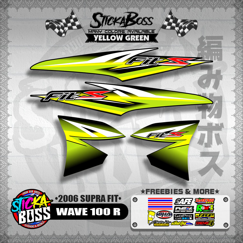 WAVE 100 R STOCK DECALS ( 2006 SUPRA FIT )【WITH FREEBIES】