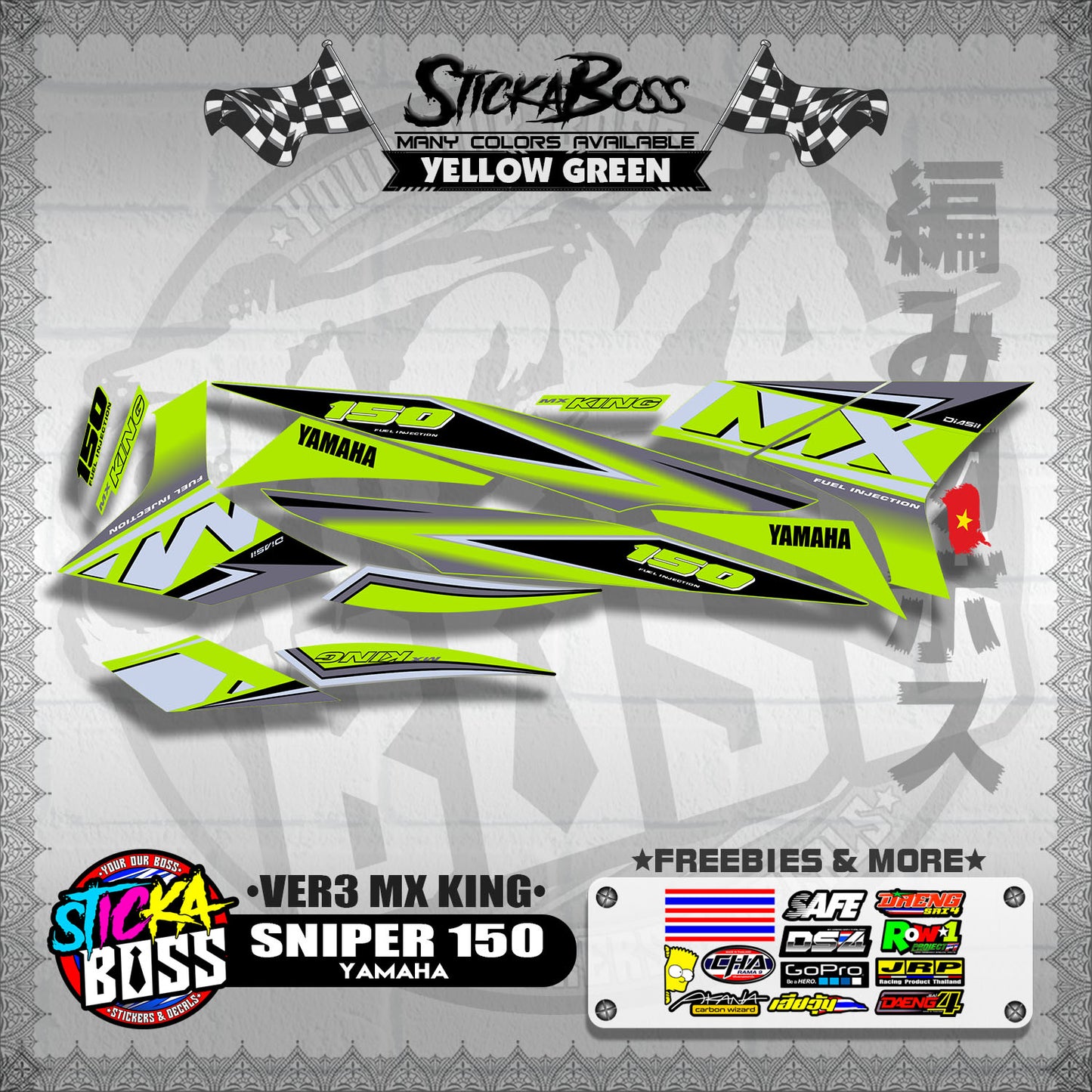 SNIPER 150 DECALS ( VER3 MX KING )【WITH FREEBIES】