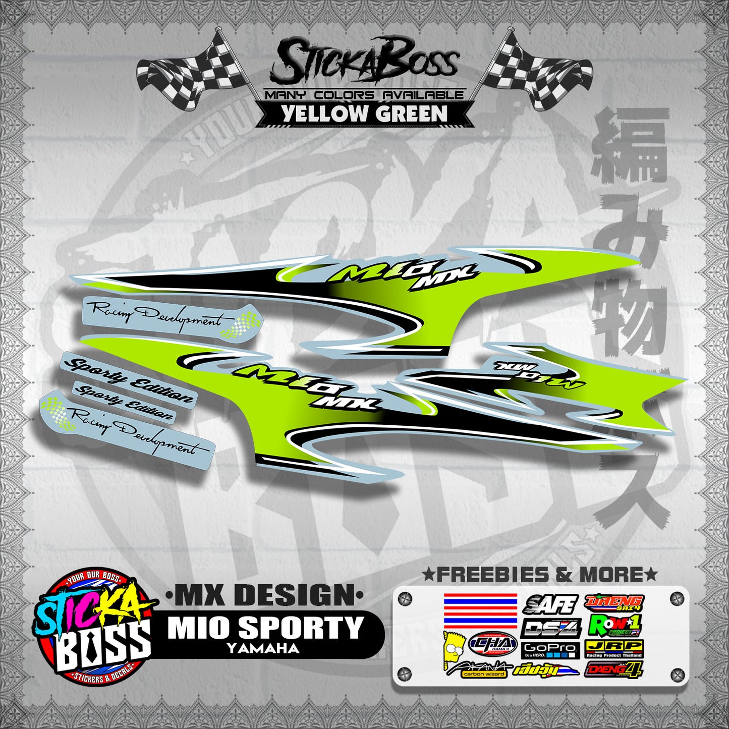 MIO SPORTY STOCK DECALS ( MX DESIGN )【WITH FREEBIES】