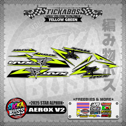AEROX V2 INDO STICKER DECALS ( 2025 STAR ALPHON )【WITH FREEBIES】