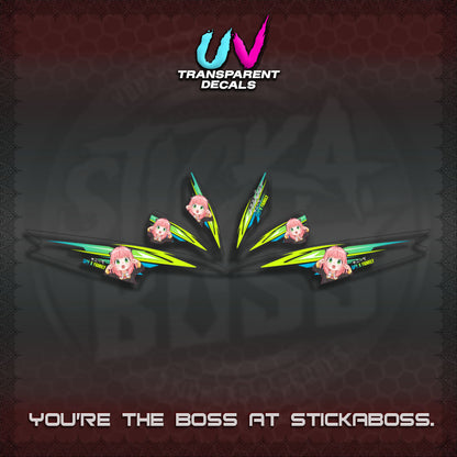 MIO SPORTY UV TRANSPARENT DECALS (2026 ANYA MOTIF DESIGN)STICKER DECALS By STICKABOSS