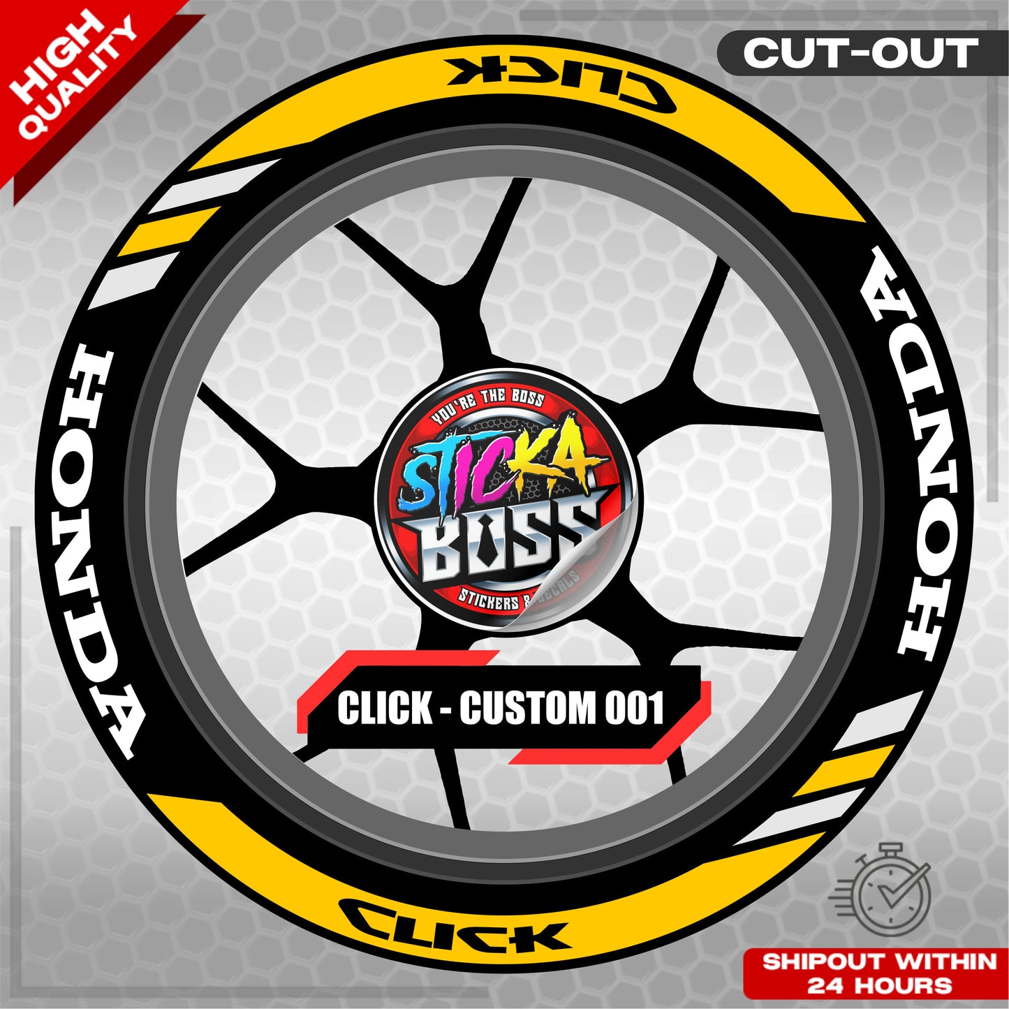 CLICK 125  150 160 MAGS STICKER SET  ( 2 MAGS ) - CUSTOM 001 | VINYL WATERPROOF CUT-OUT DECALS