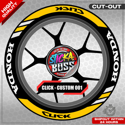 CLICK 125  150 160 MAGS STICKER SET  ( 2 MAGS ) - CUSTOM 001 | VINYL WATERPROOF CUT-OUT DECALS