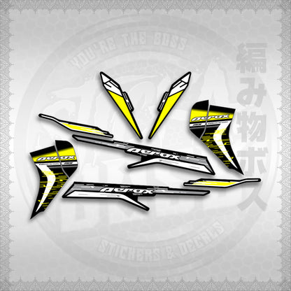 STICKER DECALS for AEROX 155 V2 (AV22124NESTEDMA) By STICKABOSS (SOFIE LAMINATED WATERPROOF)