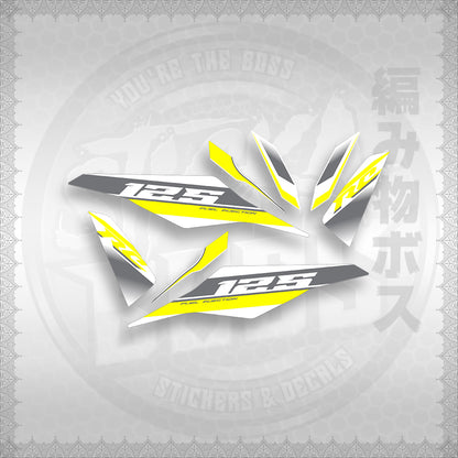 STICKER DECALS for MIO I 125 (MIIM3DARCEDFOWH) By STICKABOSS (SOFIE LAMINATED)