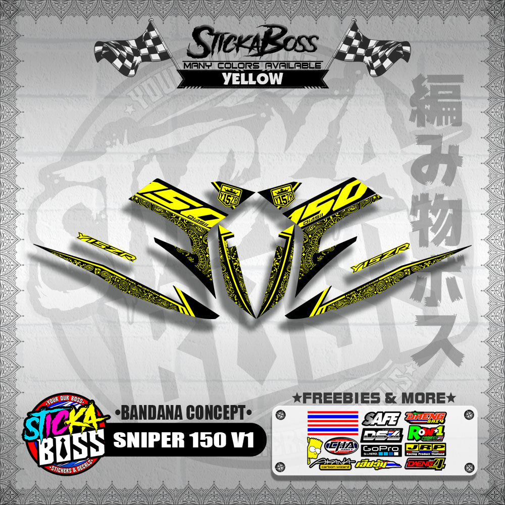 SNIPER 150 V1 DECALS ( BANDANA CONCEPT )【WITH FREEBIES】