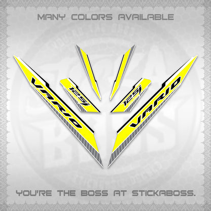 CLICK 125 V3 VARIO FOR WHITE DECALS (2024 SV 12-A1 STYLE) STICKER DECALS By STICKABOSS
