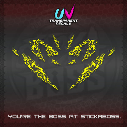 CLICK 125 V4 UV TRANSPARENT DECALS (2026 TRIBAL HEART DESIGN) STICKER KITS BY STICKABOSS
