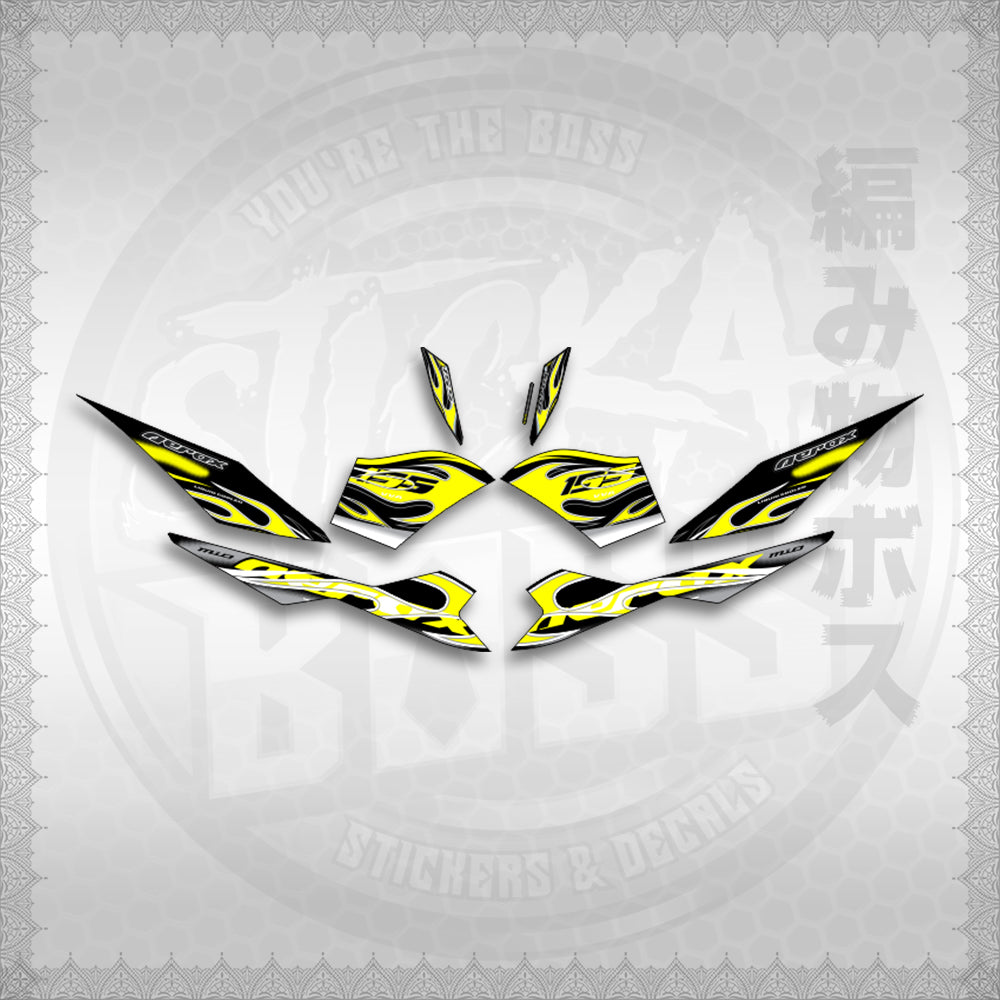 STICKER DECALS for AEROX V3 ALPHA TURBO INDO (AV311TRED) By STICKABOSS (SOFIE LAMINATED WATERPROOF)