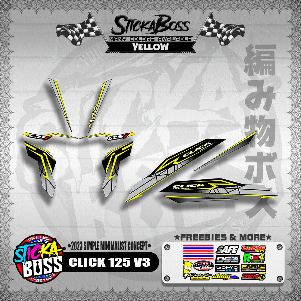 CLICK 125 V3 DECALS ( 2023 SIMPLE MINIMALIST CONCEPT )【WITH FREEBIES】