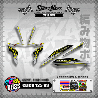 CLICK 125 V3 DECALS ( 2023 SIMPLE MINIMALIST CONCEPT )【WITH FREEBIES】