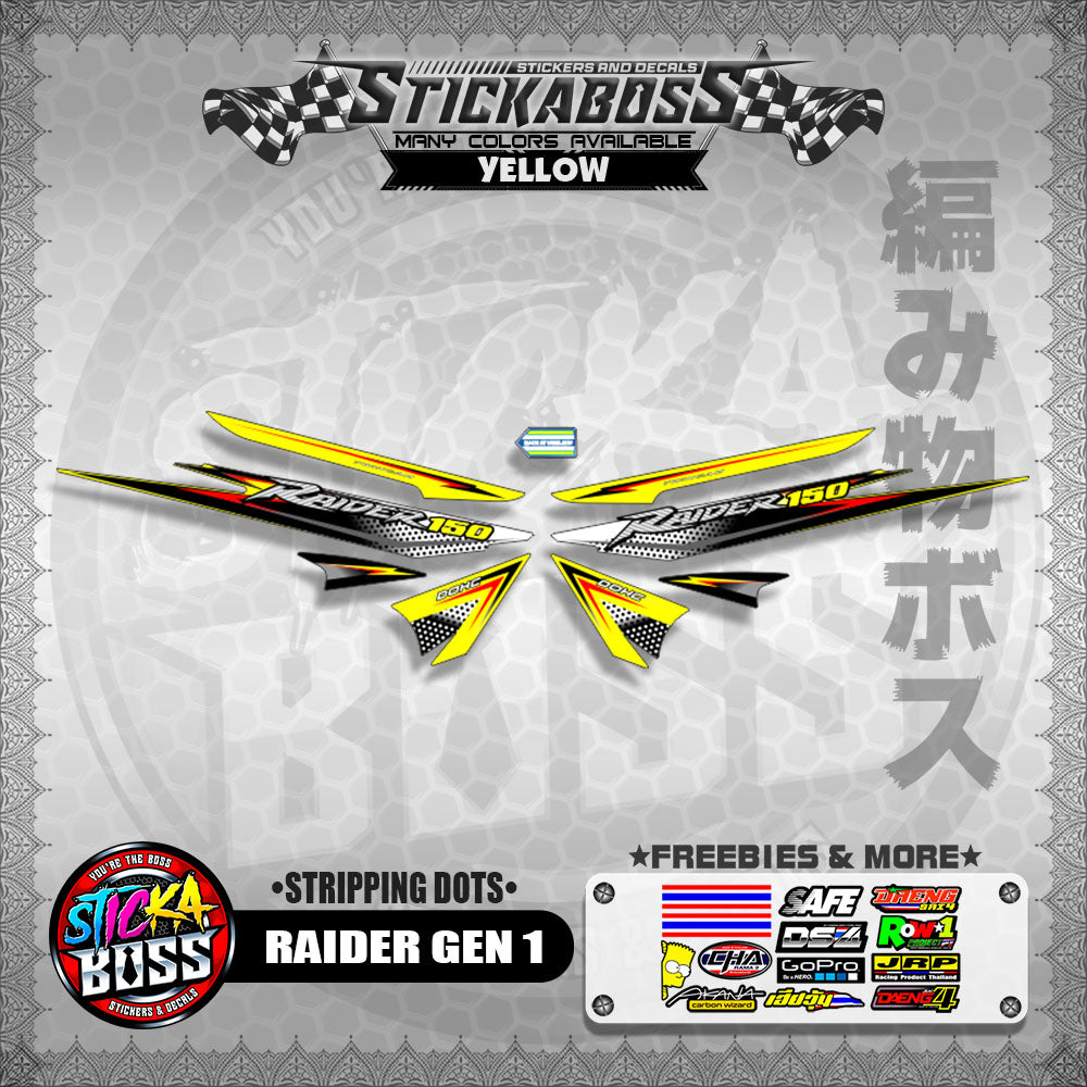 RAIDER GEN 1 STICKER DECAL ( STRIPPING DOTS)【WITH FREEBIES】