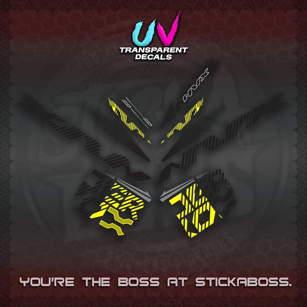 AEROX V2 NVX UV TRANSPARENT DECALS (2024 NEW 001 DESIGN) STICKER DECALS By STICKABOSS