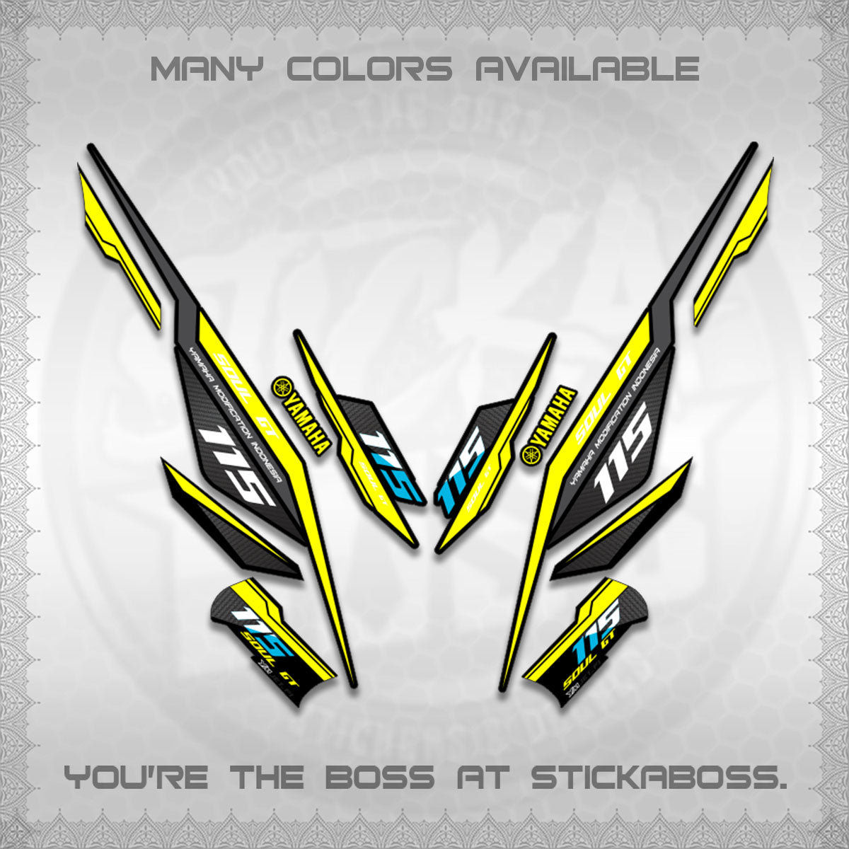 MIO SOUL I 115 GT INDO DECALS (0002 DESIGN)STICKER DECALS By STICKABOSS