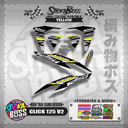 CLICK 125 V2 DECALS ( NEW THAI CAMO DESIGN )【WITH FREEBIES】