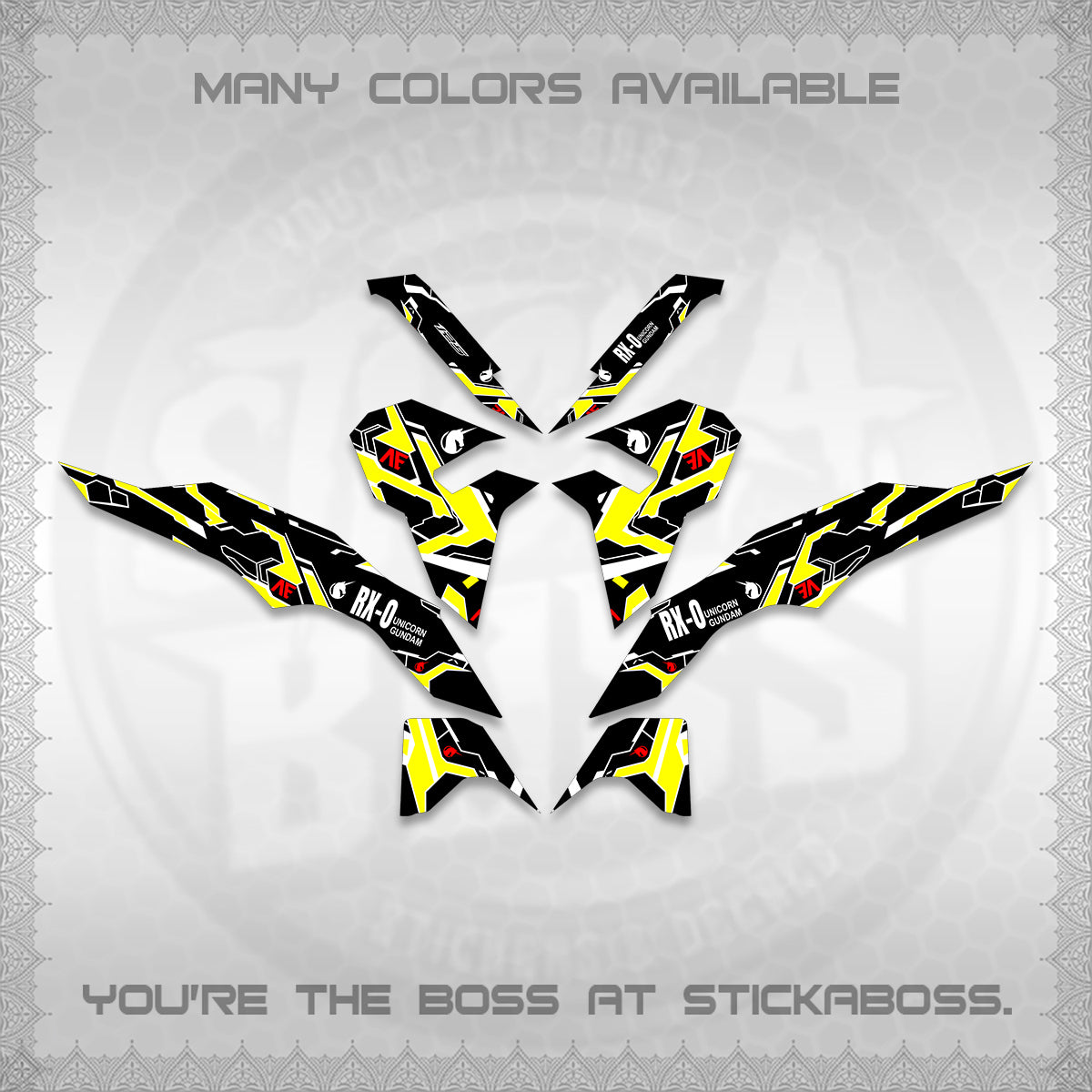 CLICK V3 VARIO DECALS (UNICORN GUNDAM DESIGN) STICKER DECALS By STICKABOSS