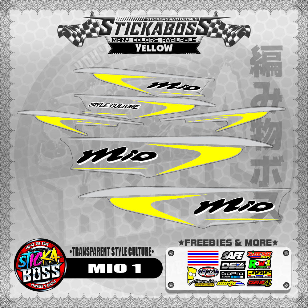 【PREMIUM UV PRINT】TRANSPARENT MIO 1 STICKER DECALS ( STYLE CULTURE )【WITH FREEBIES】