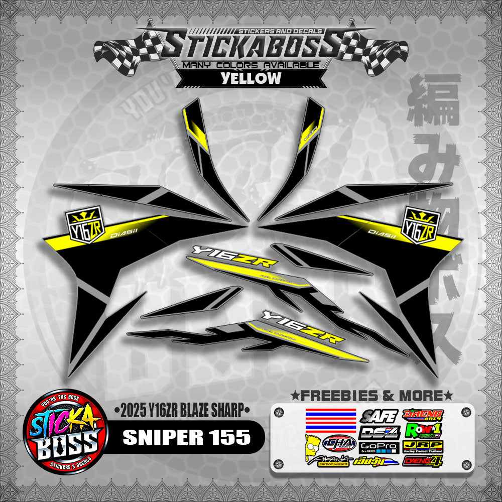 SNIPER 155 STICKER DECALS ( 2025 Y16ZR BLAZE SHARP )【WITH FREEBIES】