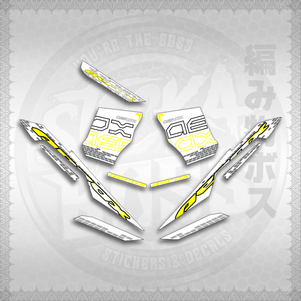 STICKER DECALS for AEROX V3 ALPHA TURBO INDO FOR WHITE (AV3NVBLDE) By STICKABOSS (SOFIE LAMINATED WATERPROOF)