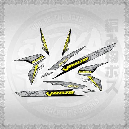 CLICK 125 V3 VARIO STYLIZED TEXT DESIGN STICKER DECALS By STICKABOSS (SOFIE LAMINATED WATERPROOF)