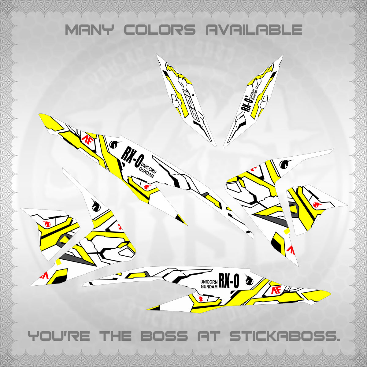 CLICK V2 FOR WHITE VARIO DECALS (RX-O UNICORN GD)STICKER DECALS By STICKABOSS