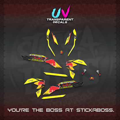 CLICK V3 UV TRANSPARENT DECALS (2026 BULLREDS RACE DESIGN) STICKER KITS BY STICKABOSS