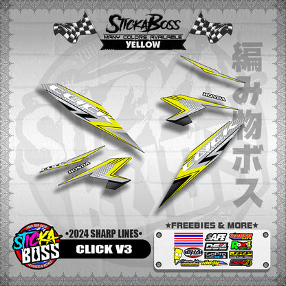 CLICK V3 DECALS ( 2024 SHARP LINES )【WITH FREEBIES】