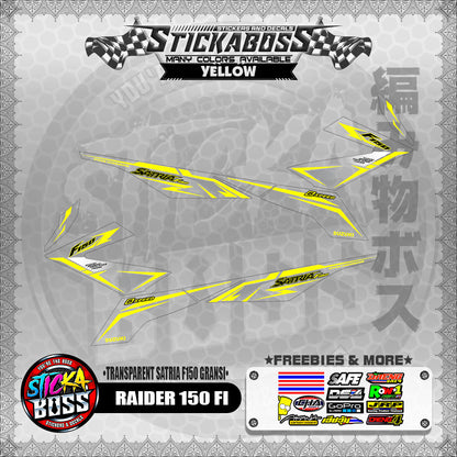 [ PREMIUM UV PRINT ] TRANSPARENT RAIDER 150 FI STICKER DECALS ( SATRIA F150 GARANSI )【WITH FREEBIES】