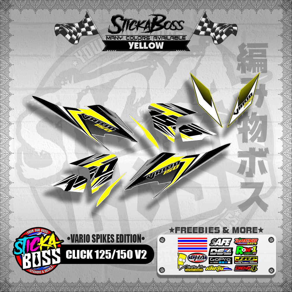 CLICK 125 / 150 V2 DECALS ( VARIO SPIKES EDITION ) 【WITH FREEBIES】
