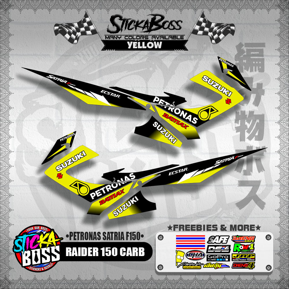 RAIDER 150 CARB DECALS ( PETRONAS SATRIA F150 )【WITH FREEBIES】