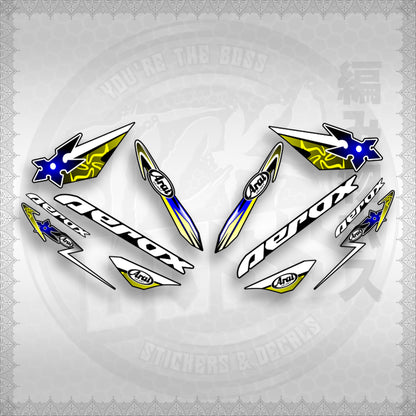 AEROX 155 V1 CUSTOM DESIGN ( ARAI NINJA BLADES ) STICKER DECALS By STICKABOSS