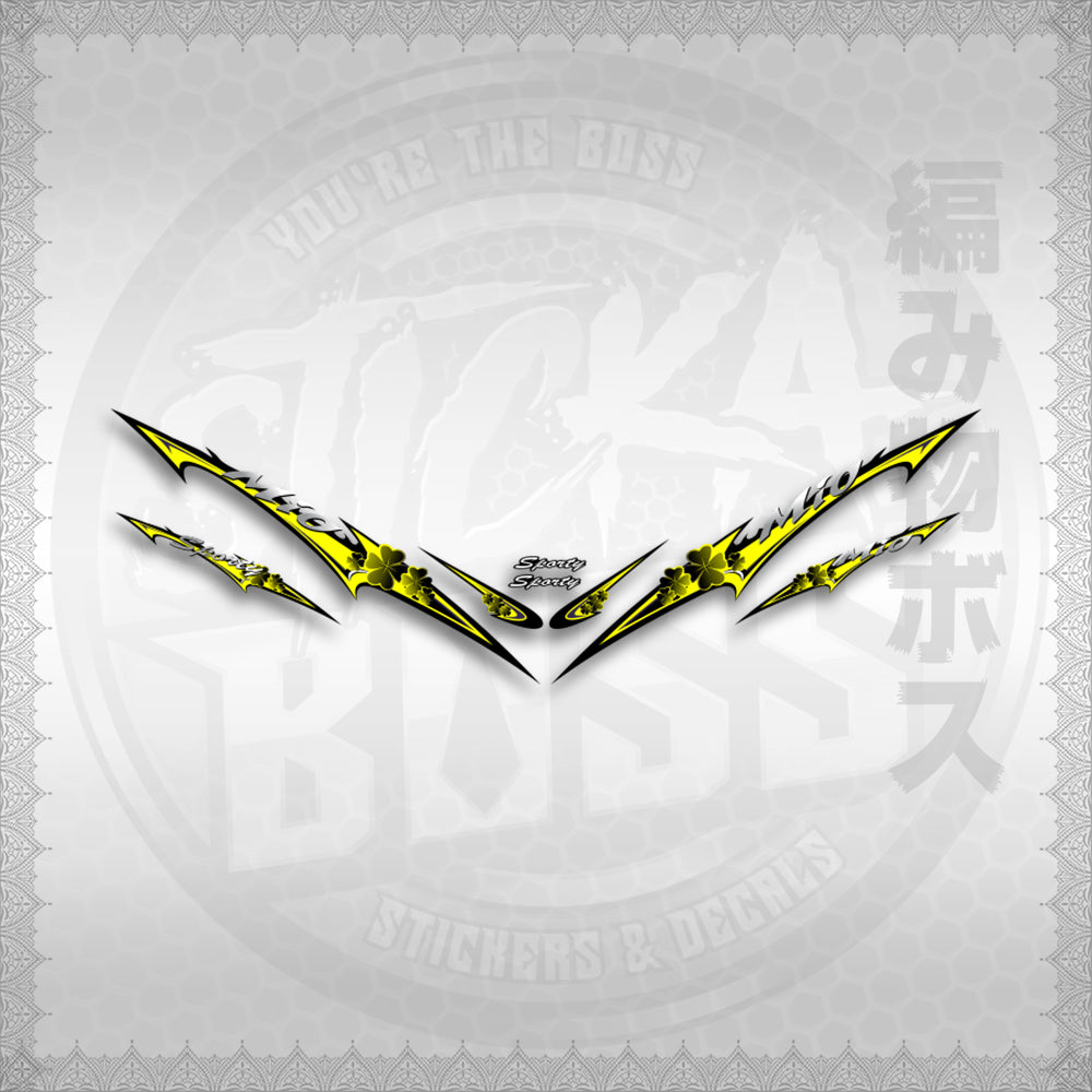 STICKER DECALS for MIO SPORT / MIO 1 (MSPSHEDCL) By STICKABOSS (SOFIE LAMINATED WATERPROOF)