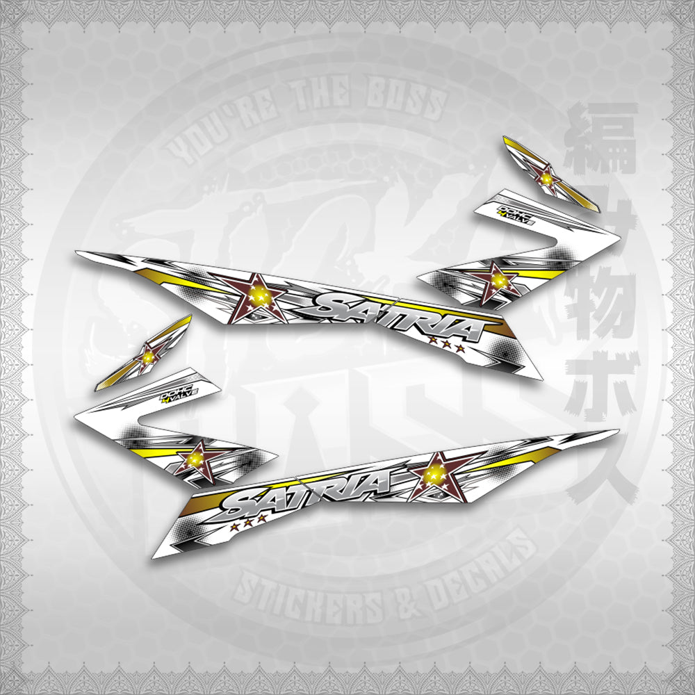 STICKER DECALS for RAIDER 150 FI FOR WHITE (RFISASTSE) By STICKABOSS (SOFIE LAMINATED WATERPROOF)