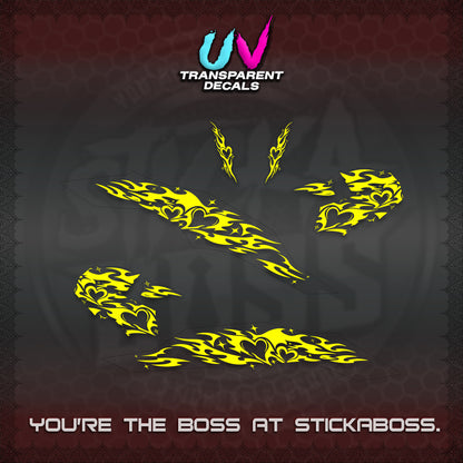 CLICK 125 V3 UV TRANSPARENT DECALS (2026 TRIBAL HEART DESIGN) STICKER KITS BY STICKABOSS