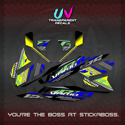 CLICK 125 V4 MALAY VARIO UV TRANSPARENT  DECALS (2026 VV12 DESIGN) STICKER KITS By STICKABOSS