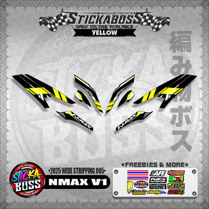 NMAX V1 INDO STICKER DECALS ( 2025 WIDE STRIPPING 005 )【WITH FREEBIES】