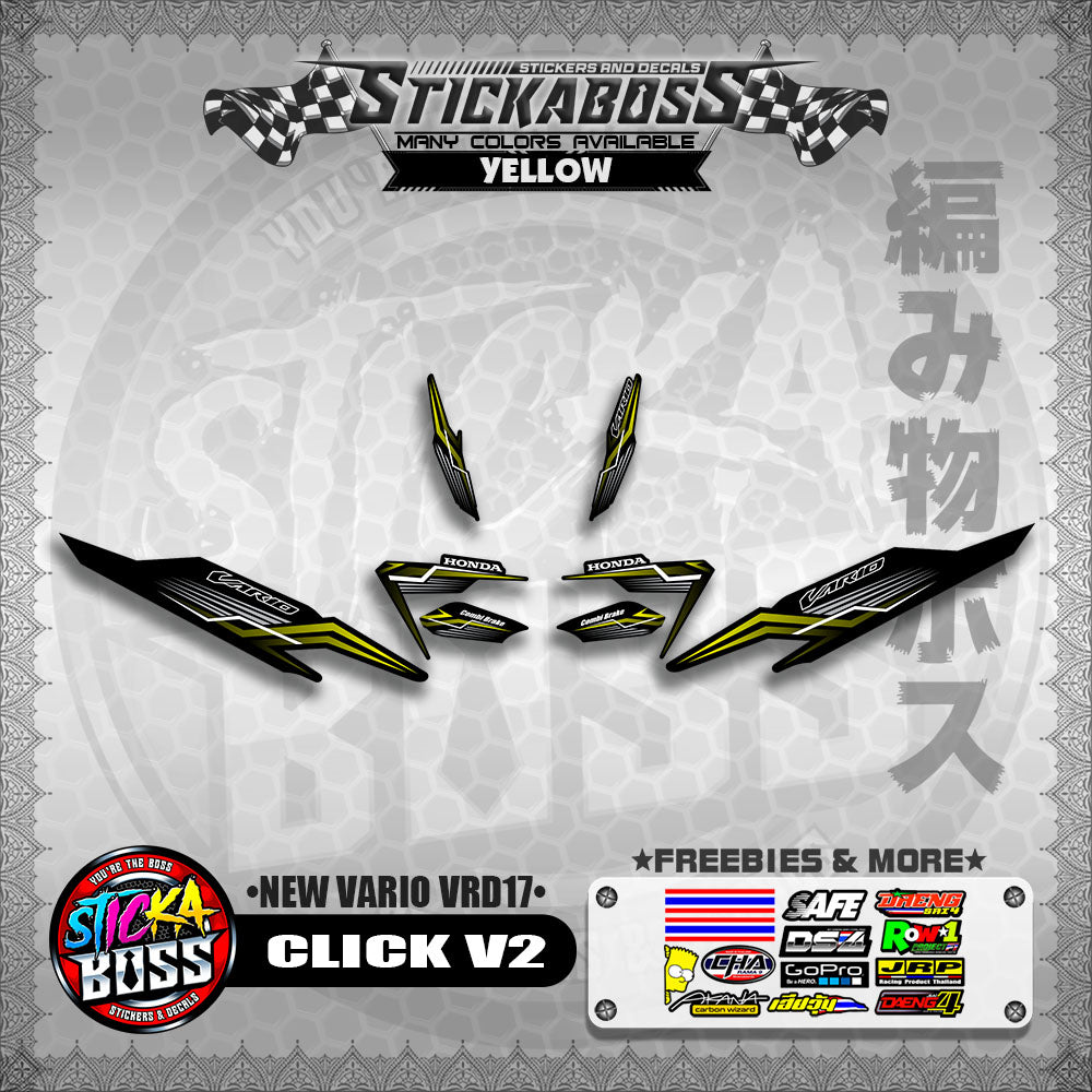 CLICK 125 V2 DECALS ( NEW VARIO VRD17 ) [PREMIUM GLOSSY LAMINATED ]【WITH FREEBIES】