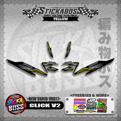 CLICK 125 V2 DECALS ( NEW VARIO VRD17 ) [PREMIUM GLOSSY LAMINATED ]【WITH FREEBIES】