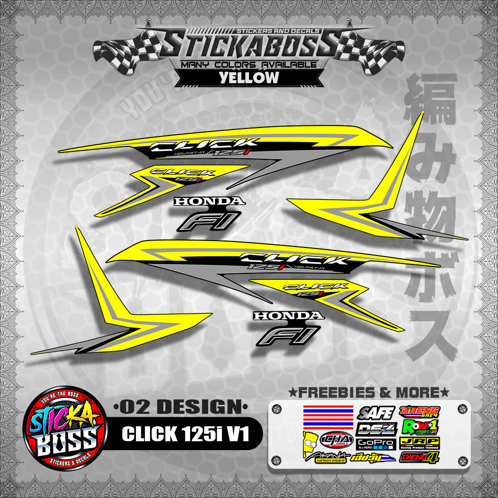 CLICK 125I V1 STOCK DECALS ( 02 DESIGN )【WITH FREEBIES】