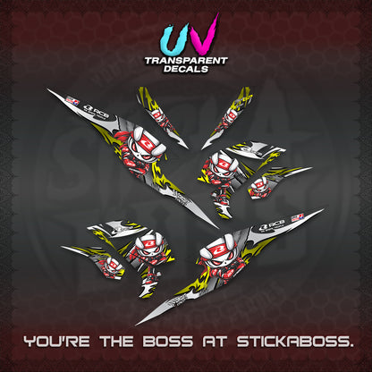 BEAT FI V3 UV TRANSPARENT DECALS (2026 NEW RCB 2.0 DESIGN) STICKER KITS BY STICKABOSS