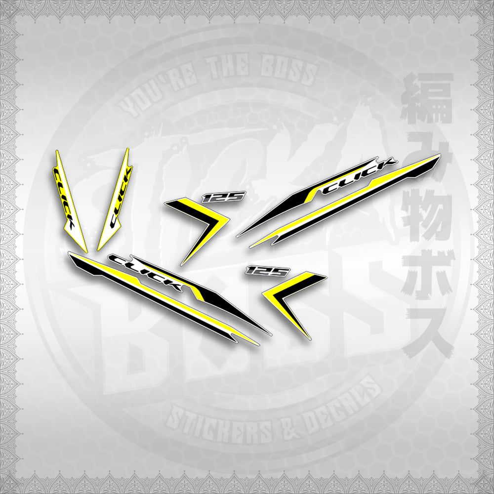 STICKER DECALS for CLICK 125 V3 (CV324NSTIN) By STICKABOSS (SOFIE LAMINATED WATERPROOF)