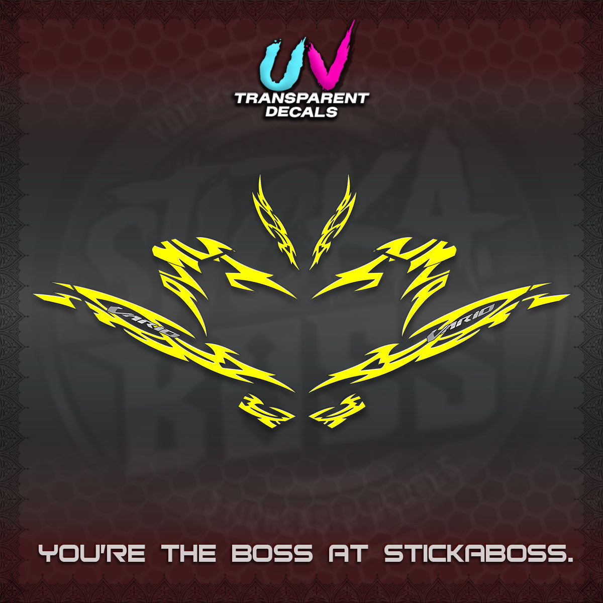 CLICK 125 V4 INDO VARIO UV TRANSPARENT DECALS (2026 NUSANTARA STRIPING) STICKER DECALS By STICKABOSS