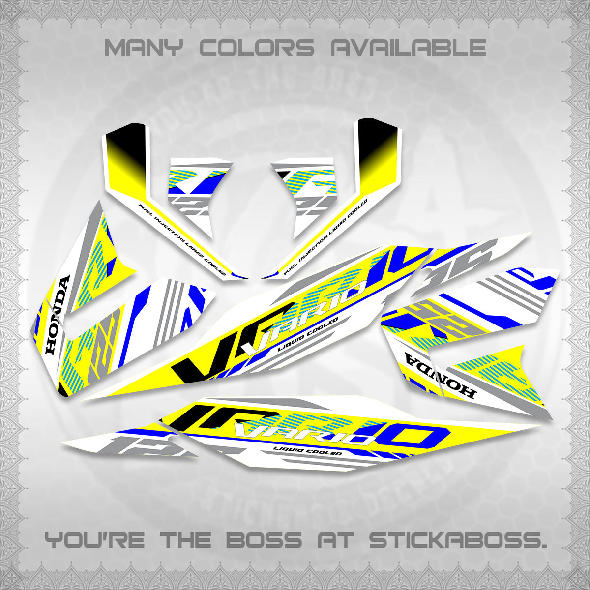 CLICK 125 V4 MALAY VARIO FOR WHITE DECALS (2026 VV12 DESIGN) STICKER KITS BY STICKABOSS