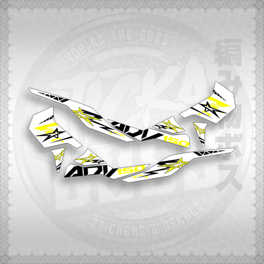 STICKER DECALS for ADV 150 (A150ALxOMINFOWH) By STICKABOSS (SOFIE LAMINATED WATERPROOF)