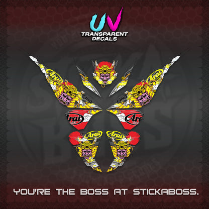 CLICK 125 V1 VARIO UV TRANSPARENT DECALS (2026 NEW SAMURAI MOTIF) STICKER KITS BY STICKABOSS