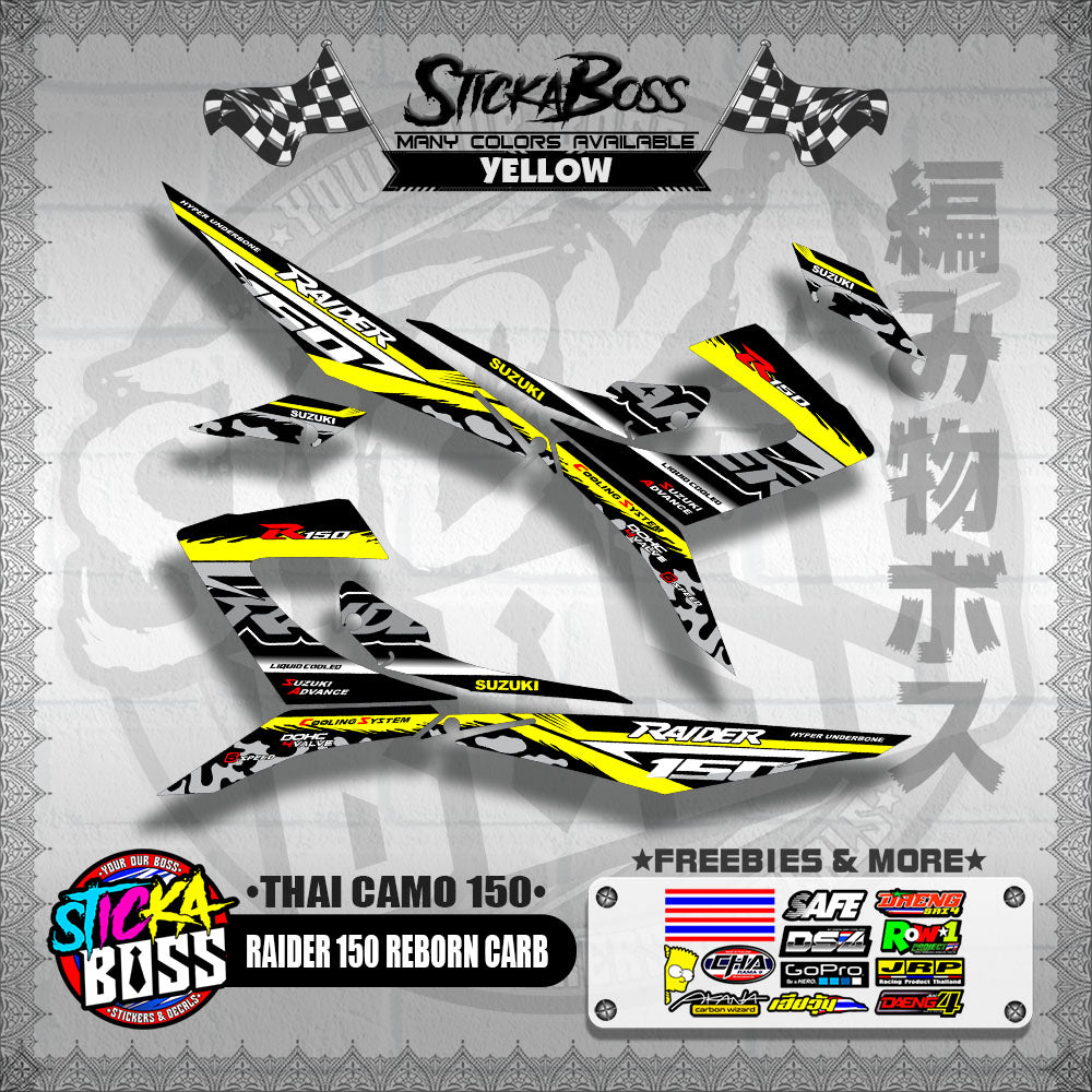 RAIDER 150 REBORN CARB DECALS ( THAI CAMO 150 )【WITH FREEBIES】