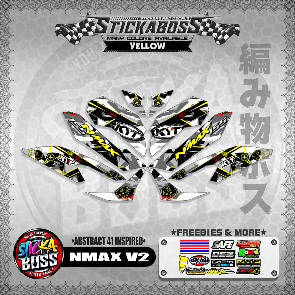 NMAX V2 STICKER DECALS ( ABSTRACT 41 INSPIRED )【WITH FREEBIES】