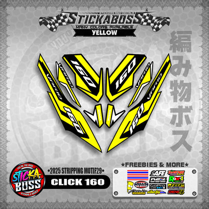 CLICK 160 STICKER DECALS ( 2025 STRIPPING MOTIF29 )【WITH FREEBIES】