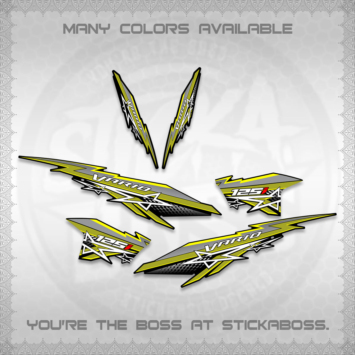CLICK V2 INDO VARIO DECALS (A0002 STAR DESIGN)STICKER DECALS By STICKABOSS