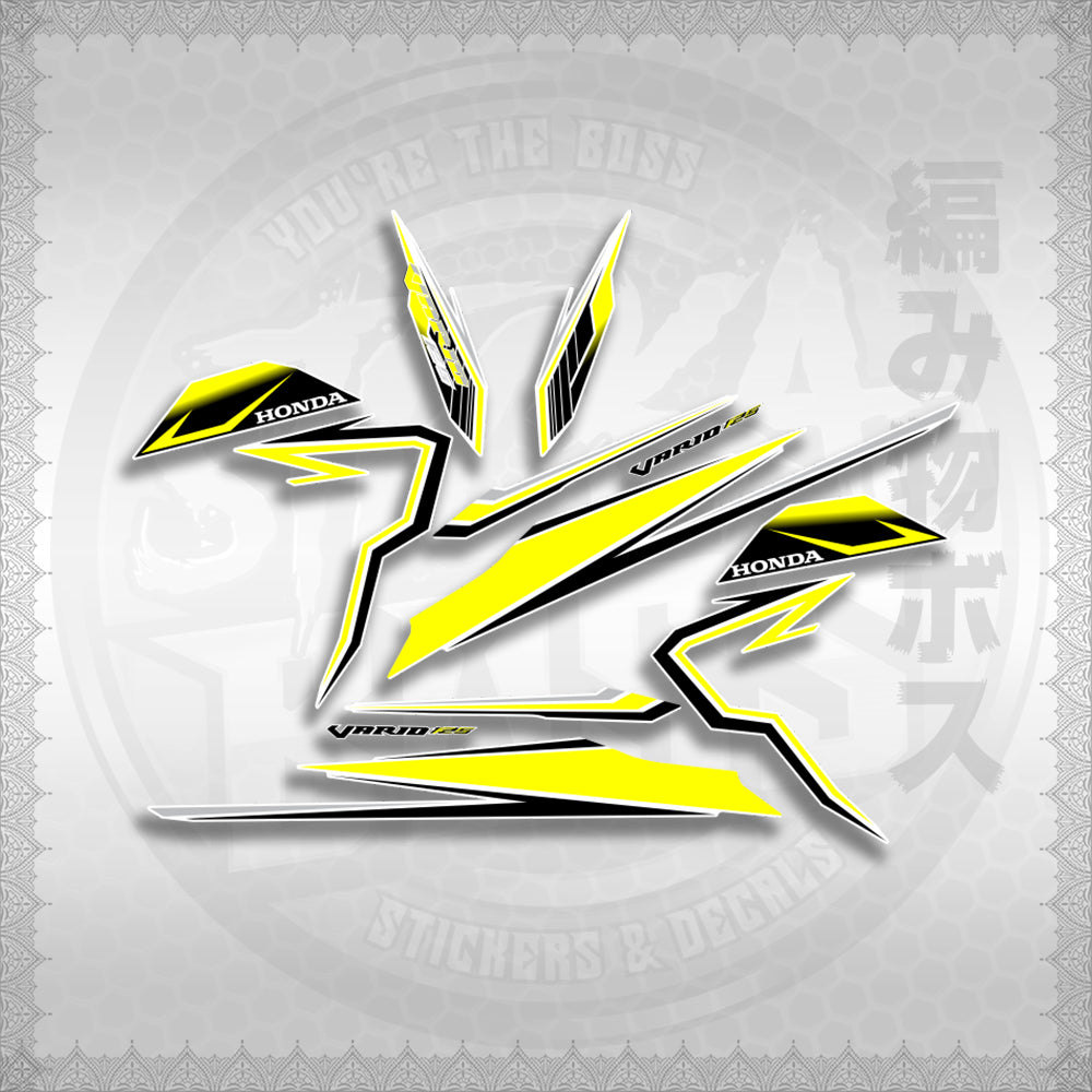 CLICK 125 V3 VARIO VR182114 DESIGN FOR WHITE STICKER DECALS By STICKABOSS (SOFIE LAMINATED WATERPROOF)